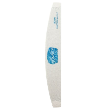 RONNEY Professional PREMIUM Nailfile -PILNIK 80/80 BIAŁY PÓŁKSIĘŻYC